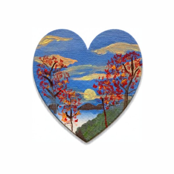 Fall Sunset Painted Magnet - 4"x4"