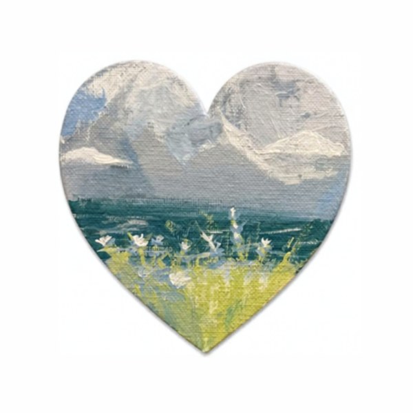 Flowers by the Water Painted Magnet - 4"x4"