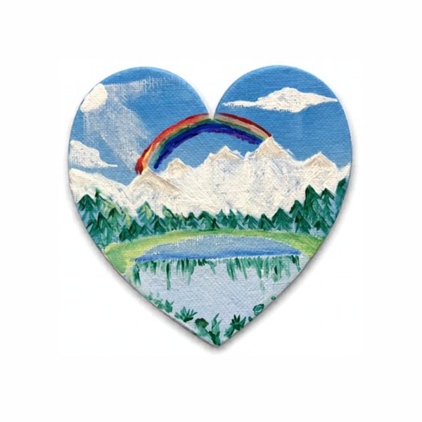 Glacial Rainbow Painted Magnet - 4"x4"